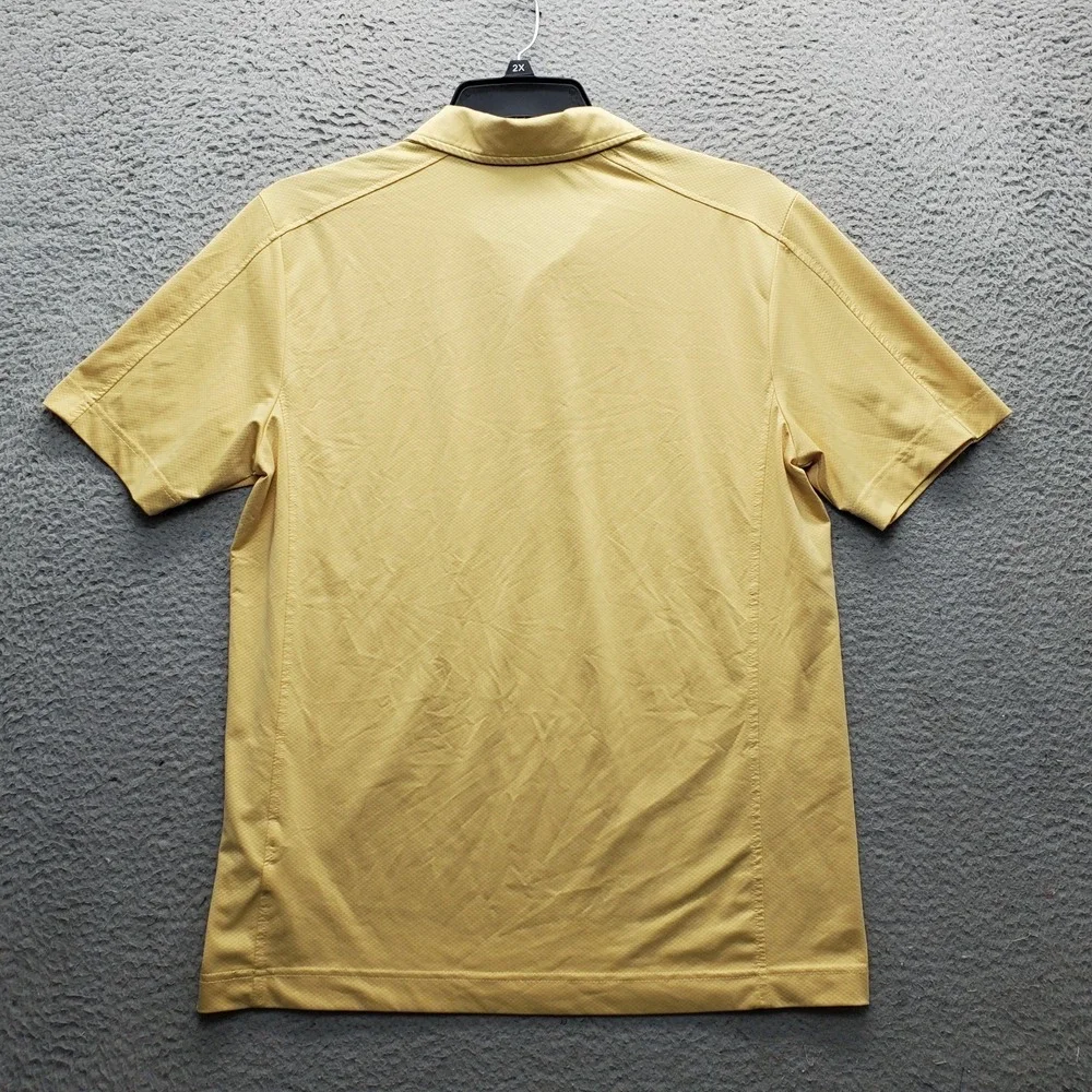 Cutter & Buck Golf Polo Shirt Men Medium Yellow Performance Short Sleeve Popover
